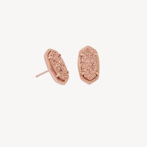 Kendra Scott Ellie Rose Gold Drusy Stud Earrings